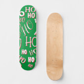HO HO Kersttekst patroon wit rood Persoonlijk Skateboard (Voorkant)