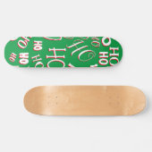 HO HO Kersttekst patroon wit rood Persoonlijk Skateboard (Horizontaal)