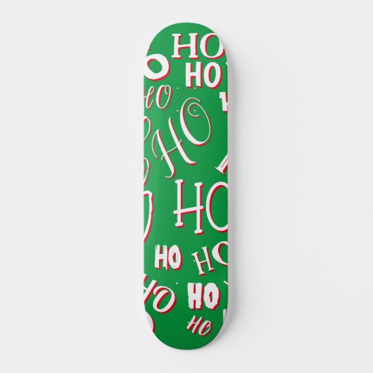 HO HO Kersttekst patroon wit rood Persoonlijk Skateboard (Voorkant)