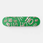 HO HO Kersttekst patroon wit rood Persoonlijk Skateboard (Horizontaal)
