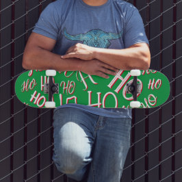 HO HO Kersttekst patroon wit rood Persoonlijk Skateboard