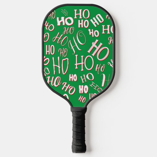 HO HO Kersttekst patroon wit rood Pickleball Paddle (Voorkant)