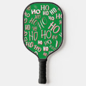 HO HO Kersttekst patroon wit rood Pickleball Paddle (Achterkant)