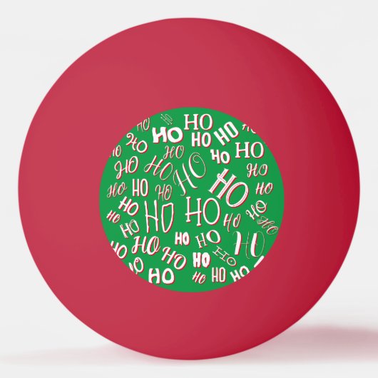 HO HO Kersttekst patroon wit rood Pingpongbal (Voorkant)