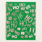 HO HO Kersttekst patroon wit rood Planner (Voorkant)