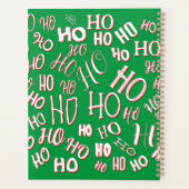 HO HO Kersttekst patroon wit rood Planner (Achterkant)