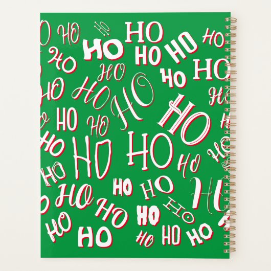 HO HO Kersttekst patroon wit rood Planner (Achterkant)
