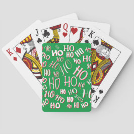 HO HO Kersttekst patroon wit rood Pokerkaarten