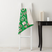 HO HO Kersttekst patroon wit rood Sherpa Deken (In situ)