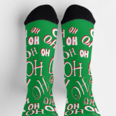 HO HO Kersttekst patroon wit rood Sokken (Top)