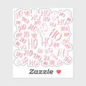 HO HO Kersttekst patroon wit rood Sticker (Vel)
