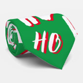 HO HO Kersttekst patroon wit rood Stropdas (Opgerold)