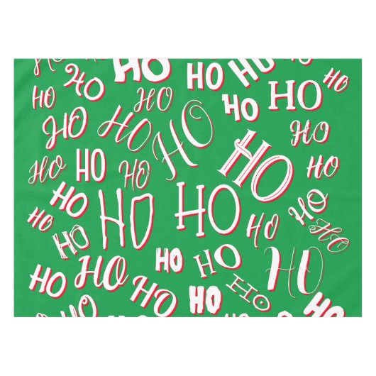 HO HO Kersttekst patroon wit rood Tafelkleed (Voorkant (Horizontaal))