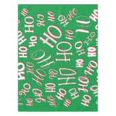 HO HO Kersttekst patroon wit rood Tafelkleed (Voorkant)