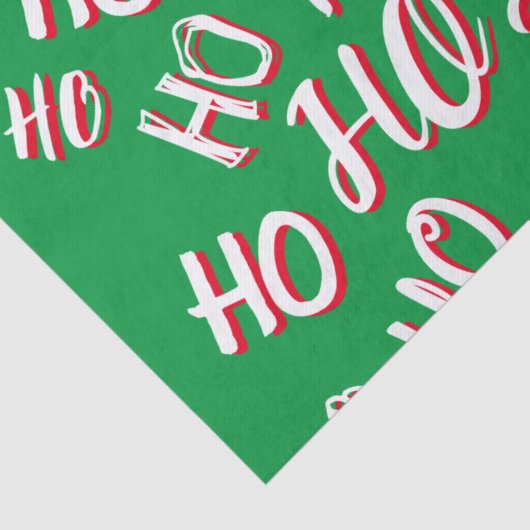 HO HO Kersttekst patroon wit rood Tissuepapier (Detail)