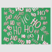 HO HO Kersttekst patroon wit rood Tissuepapier (Voorkant)