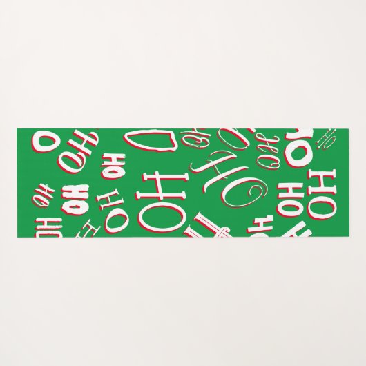 HO HO Kersttekst patroon wit rood Yogamat (Achterkant (horizontaal))