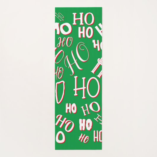HO HO Kersttekst patroon wit rood Yogamat (Achterkant)