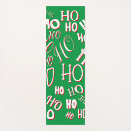 HO HO Kersttekst patroon wit rood Yogamat