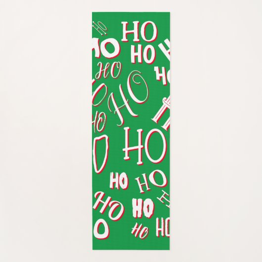 HO HO Kersttekst patroon wit rood Yogamat (Voorkant)