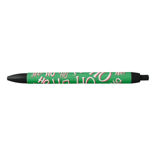HO HO Kersttekst patroon wit rood Zwarte Inkt Pen (Voorkant)