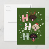 Ho Ho Labrador Retriever Vrolijk Kerstfeest Briefkaart (Voorkant / Achterkant)