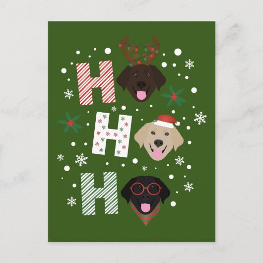 Ho Ho Labrador Retriever Vrolijk Kerstfeest Briefkaart (Voorkant)