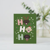 Ho Ho Labrador Retriever Vrolijk Kerstfeest Feestdagenkaart (Staand voorkant)