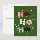 Ho Ho Labrador Retriever Vrolijk Kerstfeest Feestdagenkaart (Voorkant / Achterkant)