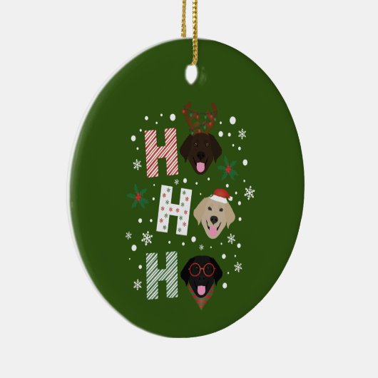 Ho Ho Labrador Retriever Vrolijk Kerstfeest Keramisch Ornament (Rechts)