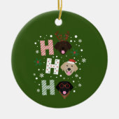 Ho Ho Labrador Retriever Vrolijk Kerstfeest Keramisch Ornament (Voorkant)