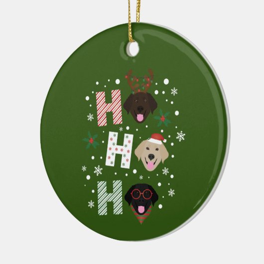 Ho Ho Labrador Retriever Vrolijk Kerstfeest Keramisch Ornament (Links)
