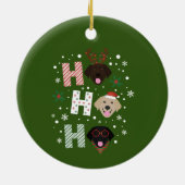 Ho Ho Labrador Retriever Vrolijk Kerstfeest Keramisch Ornament (Achterkant)