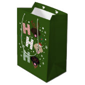 Ho Ho Labrador Retriever Vrolijk Kerstfeest Medium Cadeauzakje (Achterkant Gekanteld)