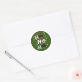 Ho Ho Labrador Retriever Vrolijk Kerstfeest Ronde Sticker (Envelop)