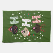 Ho Ho Labrador Retriever Vrolijk Kerstfeest Theedoek (Horizontaal)