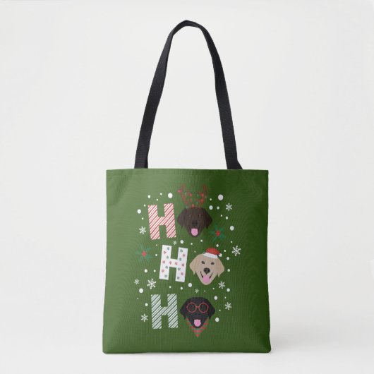Ho Ho Labrador Retriever Vrolijk Kerstfeest Tote Bag (Voorkant)
