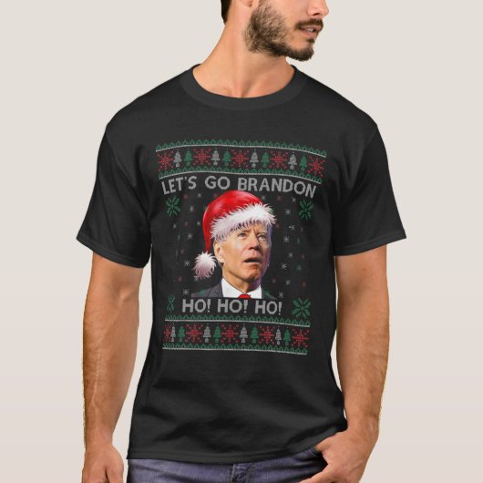 Ho Ho Laten we gaan Brandon Joe Biden Santa Claus  T-shirt (Voorkant)