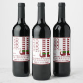 Ho Ho Merlot Christmas Wine Label gepersonaliseerd Wijn Etiket (Flessen)