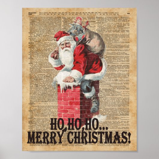 Ho, Ho Merry Chirstmas Santa Claus Dictitionary Ar Poster (Voorkant)