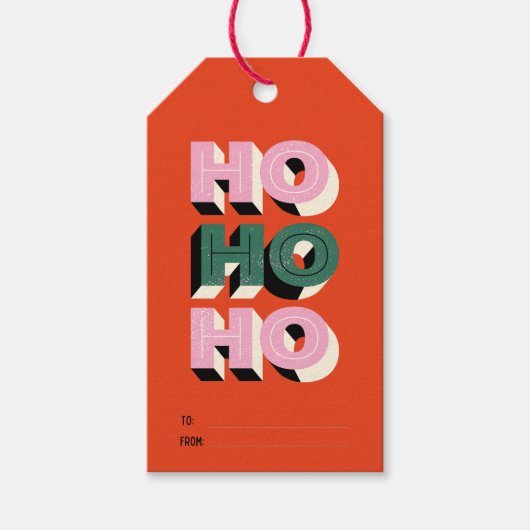 HO HO MERRY CHRISTMAS CADEAULABEL (Voorkant)