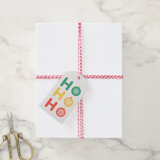 HO HO MERRY CHRISTMAS CADEAULABEL (Met Touw)