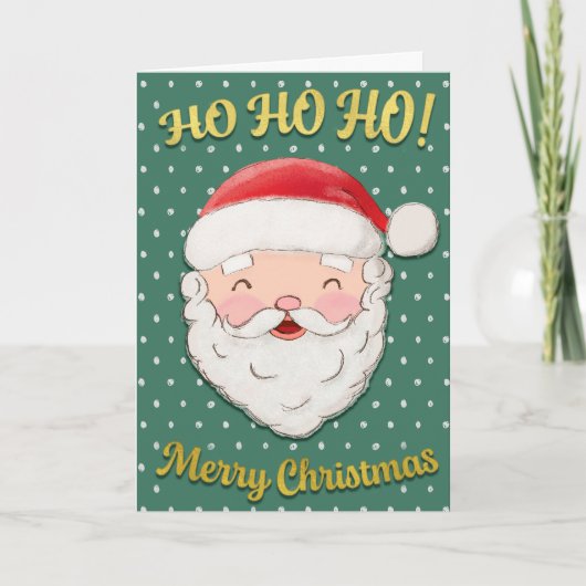 Ho Ho Merry Christmas Santa Feestdagen Kaart (Voorkant)