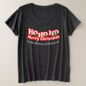 Ho Ho Merry-kerstgepersonaliseerd t-shirt (Design voorkant)