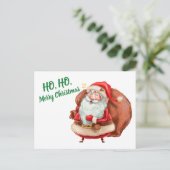 Ho Ho Merry Kerstmis Briefkaart (Staand voorkant)