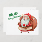 Ho Ho Merry Kerstmis Briefkaart (Voorkant / Achterkant)