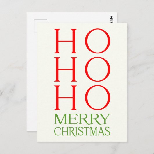 Ho Ho Merry Kerstmis Briefkaart (Voorkant / Achterkant)