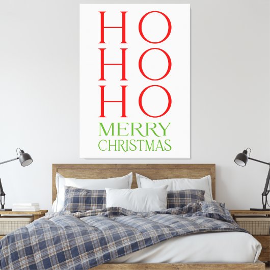 Ho Ho Merry Kerstmis Canvas Afdruk (Insitu (Slaapkamer))