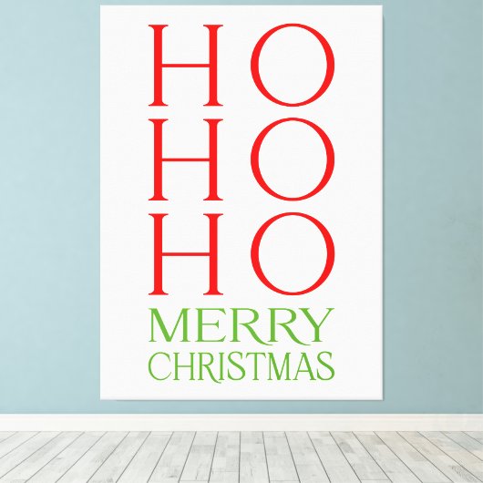 Ho Ho Merry Kerstmis Canvas Afdruk (Insitu (Houten vloer))