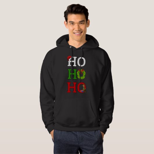 Ho Ho Merry Kerstmis Elf Hoodie (Voorkant volledig)